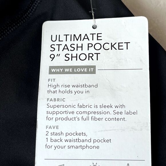 New With Tags Athleta Ultimate Stash Pocket 9” Short Black XXS - Picture 16 of 16